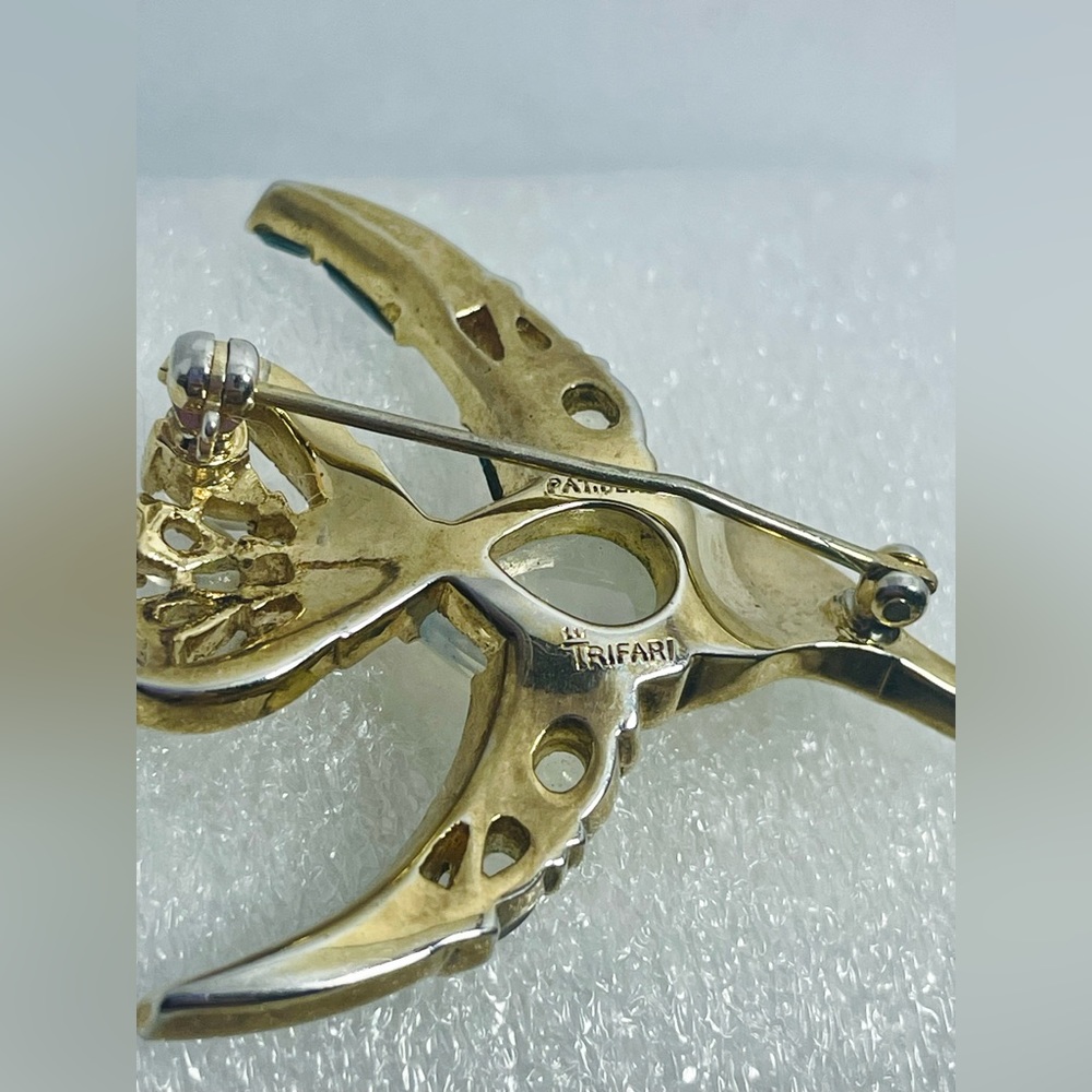 RARE Alfred Philippe Crown Trifari Jelly Belly humming bird brooch/pin - Picture 4 of 9